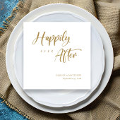 Chique gouden kalligrafie 'Happily ever after' bru Servet