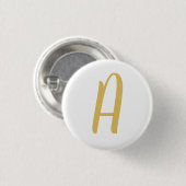Chique Gouden Kleur Monogram Professionele Kalligr Ronde Button 3,2 Cm (Voorkant /achterkant)
