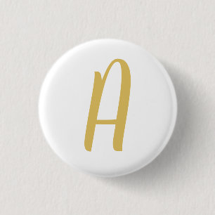 Chique Gouden Kleur Monogram Professionele Kalligr Ronde Button 3,2 Cm