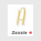 Chique Gouden Kleur Monogram Professionele Kalligr Sticker (Vel)