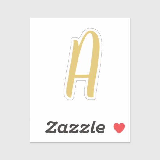 Chique Gouden Kleur Monogram Professionele Kalligr Sticker (Vel)