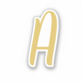 Chique Gouden Kleur Monogram Professionele Kalligr Sticker (Voorkant)