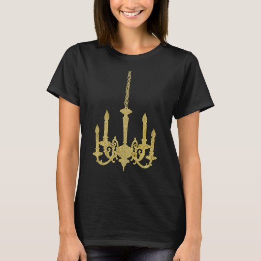 Chique gouden kroonluchter t-shirt (Voorkant)