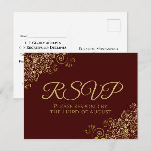 Chique Gouden Krullen & Krullen op Koperbruine Huw Briefkaart