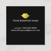 Chique gouden lippen op zwarte schoonheid make-up vierkante visitekaartje (Achterkant)