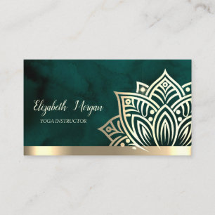 Chique Gouden Lotus Bloem Yoga Groen Visitekaartje