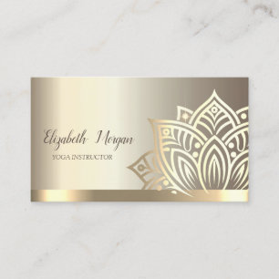 Chique Gouden Lotus Bloem Yoga Instructeur Visitekaartje