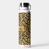 Chique gouden luipaardprint Persoonlijk Waterfles (Achterkant)