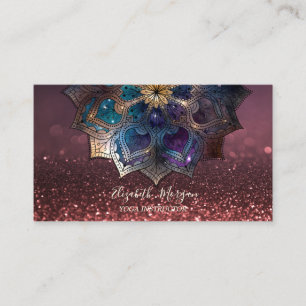 Chique Gouden Mandala Yoga-instructeur Bokeh Visitekaartje