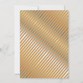Chique gouden metallic strepen oudejaarsavond fees kaart (Achterkant)
