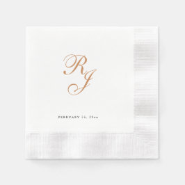 Chique gouden monogram script bruiloft servetten