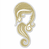 Chique Gouden Nep Glitter Schoonheid Haar Make-up Sticker (Voorkant)