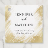 Chique gouden penseel lijn bruiloft bedankjes labels (Voorkant)