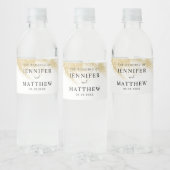 Chique gouden penseel lijn bruiloft waterfles etiket (Flessen)