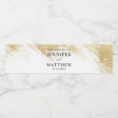 Chique gouden penseel lijn bruiloft waterfles etiket (Enkel label)