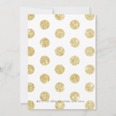 Chique gouden polka dot verjaardagsfeestje kaart (Achterkant)