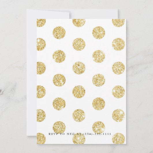 Chique gouden polka dot verjaardagsfeestje kaart (Achterkant)