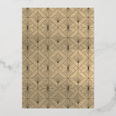 Chique gouden pompoen zwart Halloween Party Folie Uitnodiging (Achterkant)