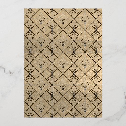 Chique gouden pompoen zwart Halloween Party Folie Uitnodiging (Achterkant)