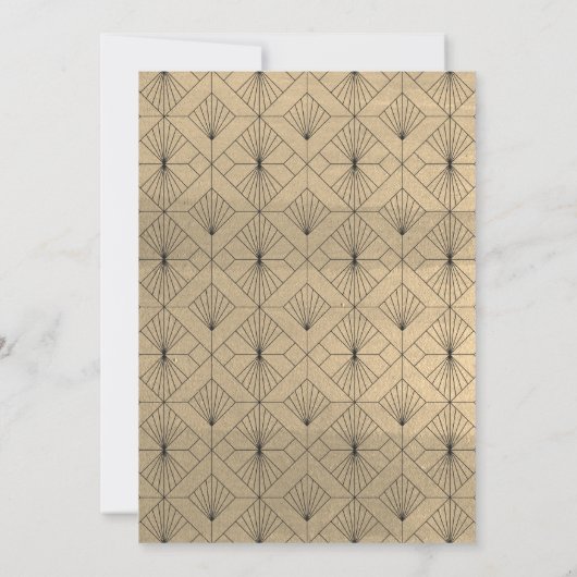 Chique gouden pompoen zwart Halloween Party Kaart (Achterkant)