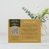 chique gouden QR-code bruiloft Kaart invoegen (Staand voorkant)