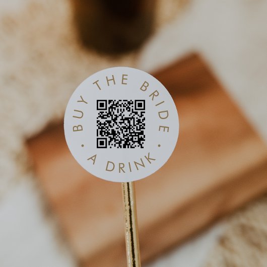 Chique gouden QR-code cirkelvormige sticker 'Koop 