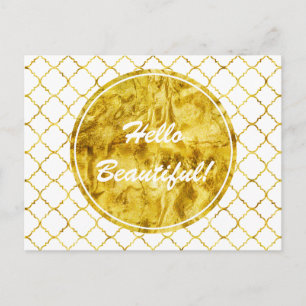 Chique gouden Quatrefoil Briefkaart