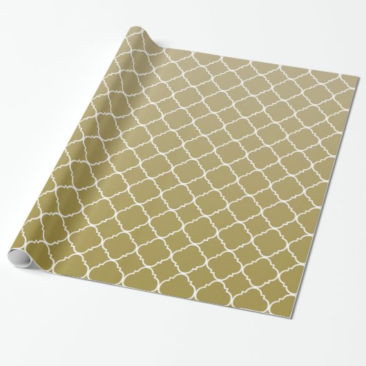 Chique gouden Quatrefoil Cadeaupapier (Uitgerold)