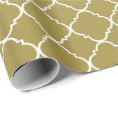Chique gouden Quatrefoil Cadeaupapier (Rol Hoek)