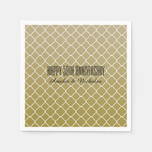 Chique gouden Quatrefoil Servetten (Voorkant)