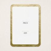 Chique gouden rand boetiek opknoping prijs Label Visitekaartje (Achterkant)