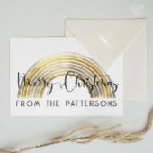 Chique Gouden Regenboog Familienaam Prettig Kerstf Briefkaart