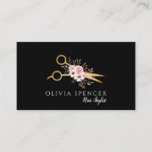 Chique gouden schaar salon afsprakenkaartje (Voorkant)