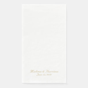 Chique gouden script aangepaste namen datum elegan servet