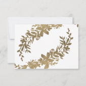 Chique gouden script Floral blauwgroen bruiloft ri Kaart (Achterkant)