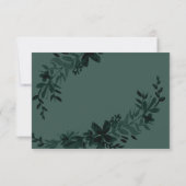 Chique gouden script Floral elegante groene rsvp b (Achterkant)