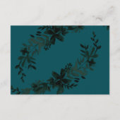 Chique gouden script Floral groene bruiloft richti Informatiekaartje (Achterkant)