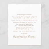 Chique gouden script foto bruiloft receptie uitnod (Achterkant)