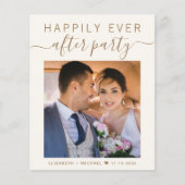 Chique gouden script foto bruiloft receptie uitnod (Voorkant)