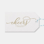 Chique gouden script juicht wijnfles Labels Cadeaulabel (Voorkant (Horizontaal))