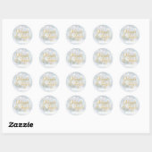 Chique gouden script Mingle Jingle Kerstvakantie Ronde Sticker (Vel)