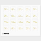 Chique gouden script wit liefde bruiloft kalligraf vierkante sticker (Vel)