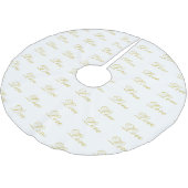 Chique Gouden Script Witte Liefde Calligrafie Huwe Kerstboom Rok (Gekanteld)