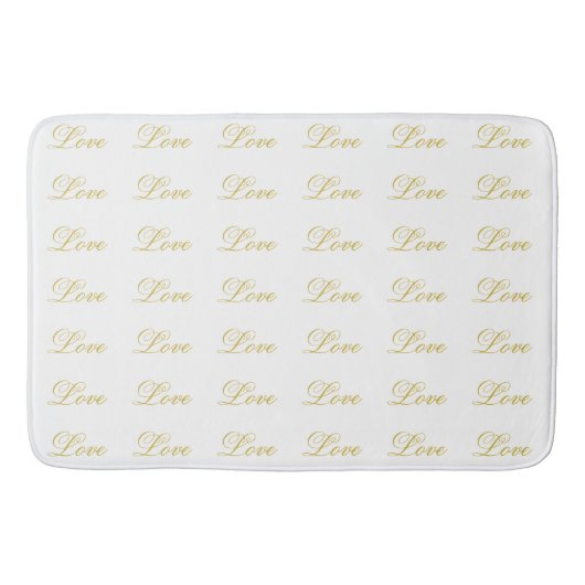 Chique gouden script witte liefde kalligrafie brui badmat (Voorkant)