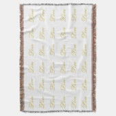 Chique gouden script witte liefde kalligrafie voor deken (Voorkant Verticaal)