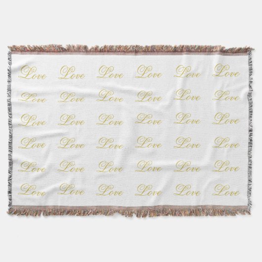 Chique gouden script witte liefde kalligrafie voor deken (Voorkant)
