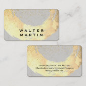 Chique Gouden Stofgeborsteld / Grijs Visitekaartje (Voorkant / Achterkant)