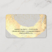 Chique Gouden Stofgeborsteld / Grijs Visitekaartje (Achterkant)