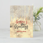 Chique gouden strass druipt Kerstmis nieuwjaar (Staand voorkant)