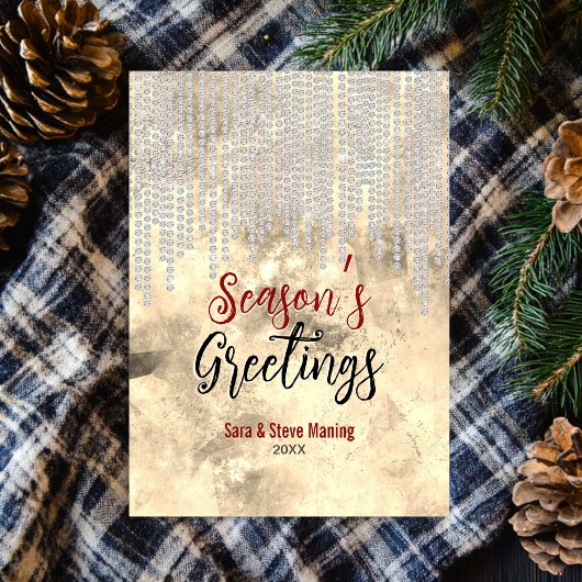 Chique gouden strass druipt Kerstmis nieuwjaar